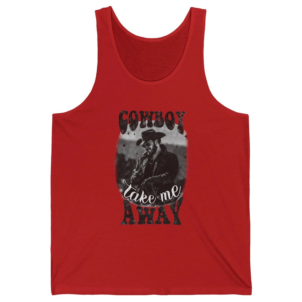 Retro Cowboy Take Me Away Western Country Music Cowboy Gift Unisex Jersey Tank