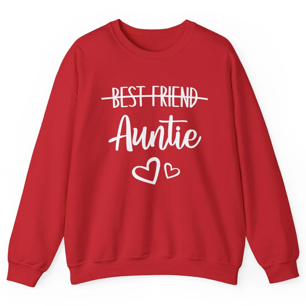Promoted From Bestie To Auntie Pregnancy Reveal Bestfriend Unisex Crewneck Sweatshirt