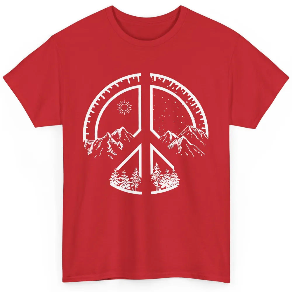 Peace Love Hiking Mountain Hikers Exploring Nature Camping Classic Unisex T-Shirt