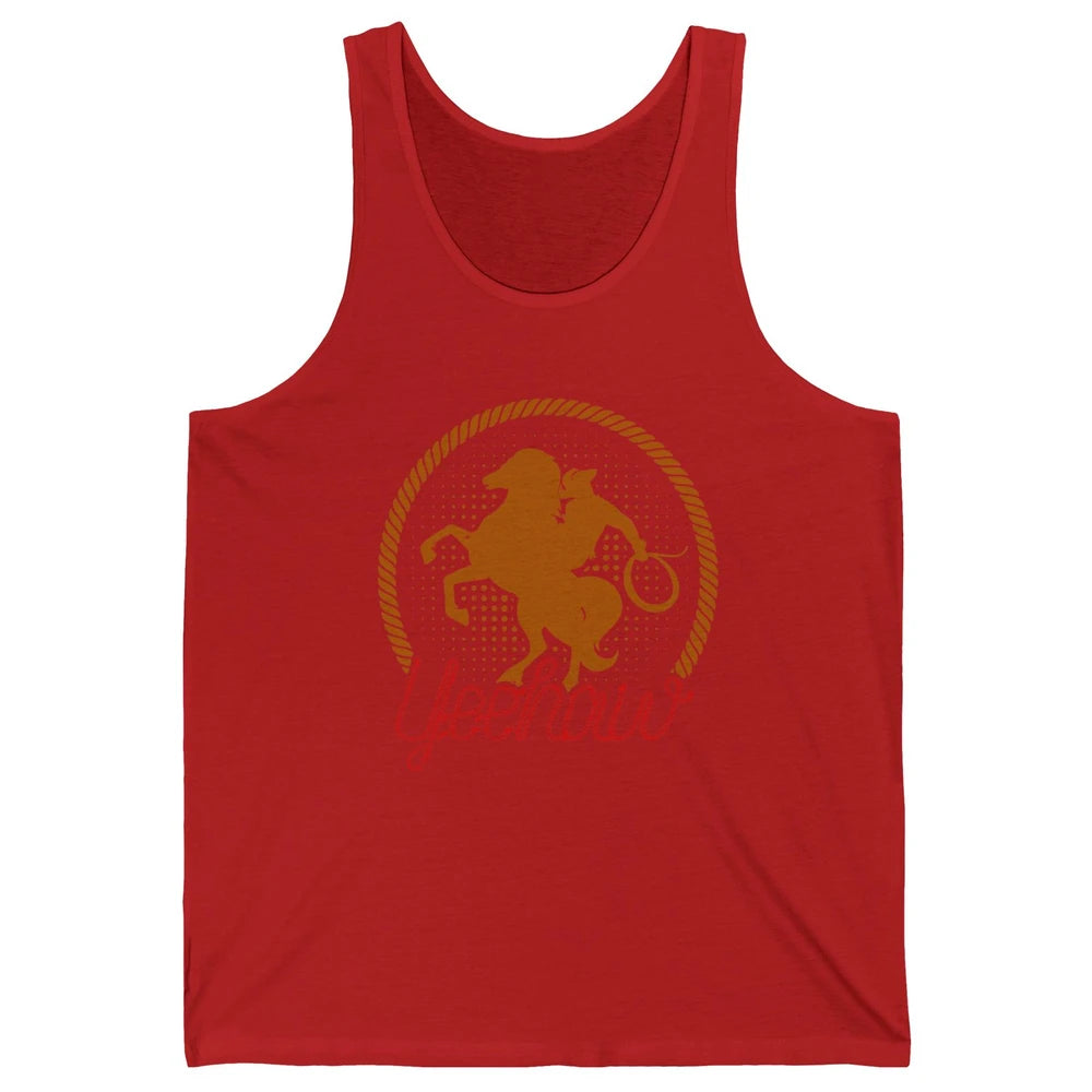 Retro Cowboy Lasso Hat Yeehaw Western Country Cowgirls Horse Unisex Jersey Tank