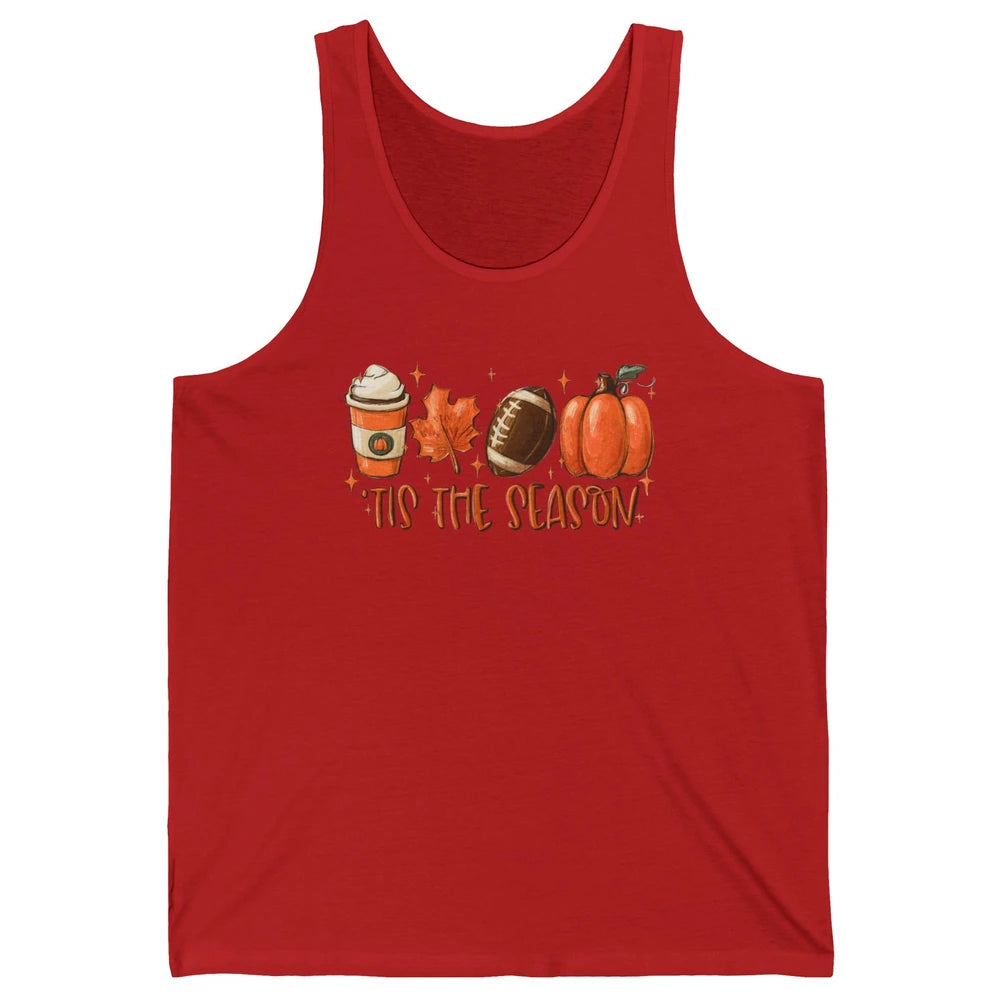 Pumpkin Spice Football Tis The Season Fall Thanksgiving Gift Unisex Jersey Tank