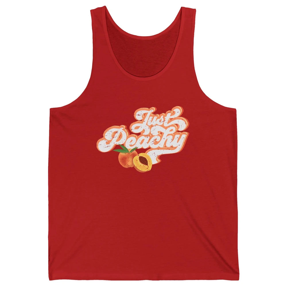 Retro Just Peachy Retro 70s Georgia Peaches Summer Fruit Unisex Jersey Tank