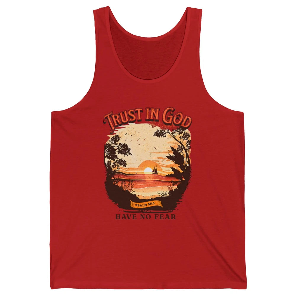 Retro Christian Boho Church Nature Trust In God Have No Fear Unisex Jersey Tank