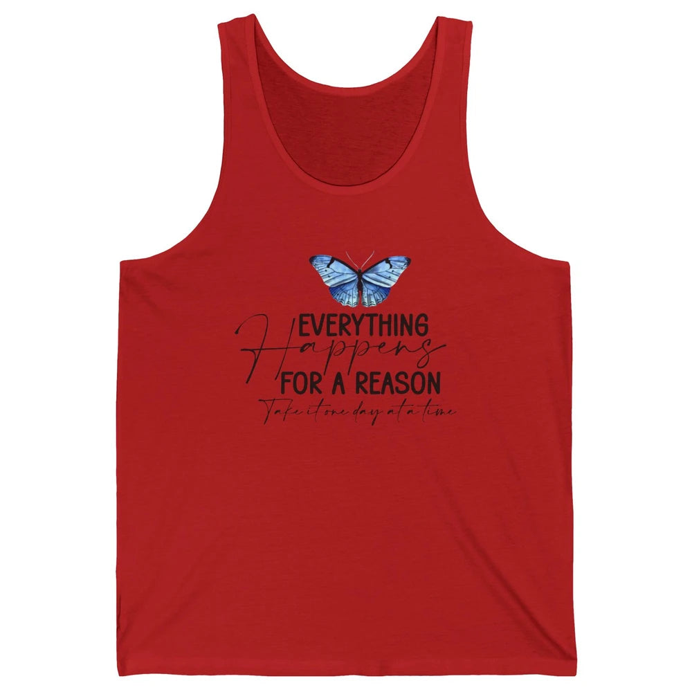 Retro Groovy Everything Happens For A Reason Inspirational Unisex Jersey Tank