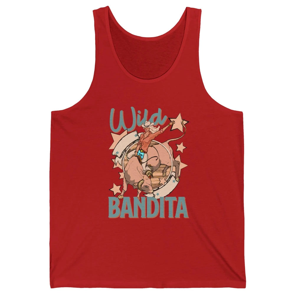 Retro Cowgirl Wild Bandita Western Country Cowboy Wild West Unisex Jersey Tank