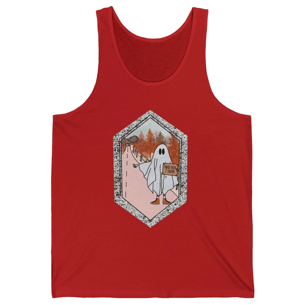 Funny Ghost Need Ride To Salem Witch Halloween Costume Unisex Jersey Tank