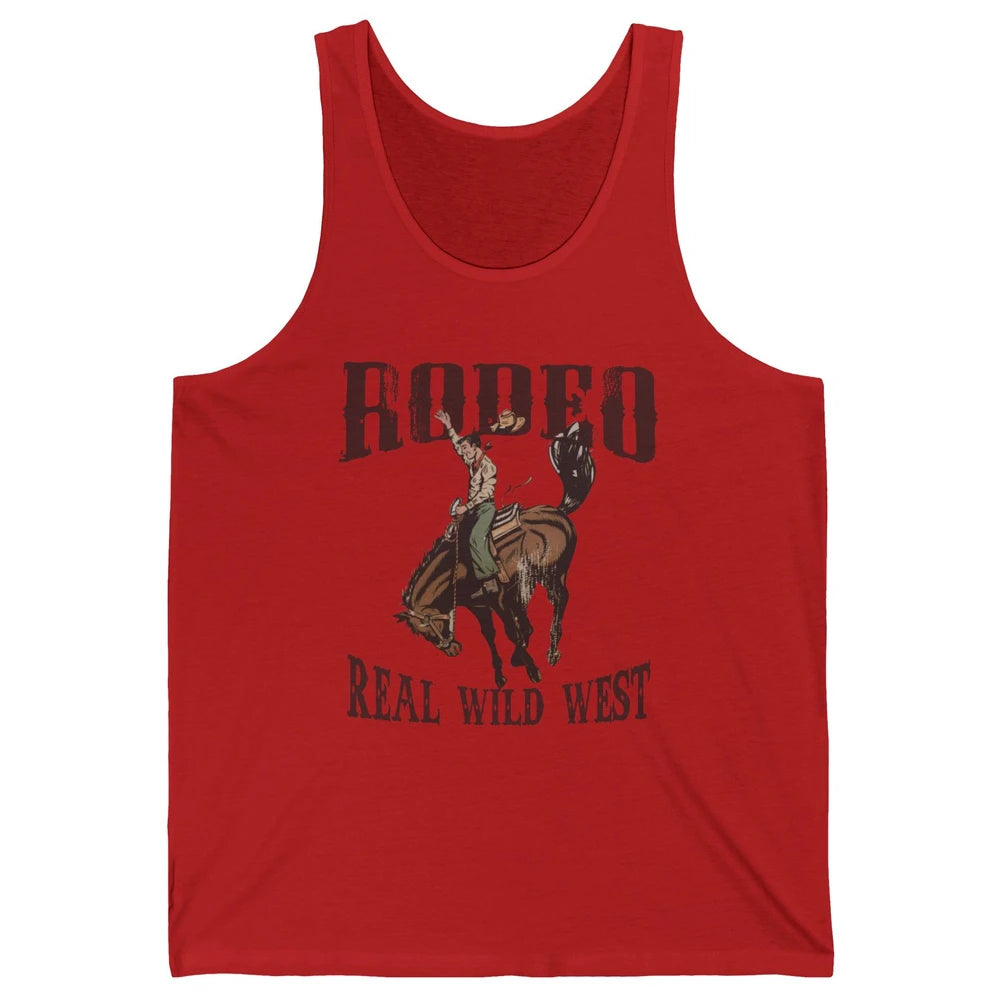 Retro Cowboy Hold Your Horses Real Wild West Country Cowgirl Unisex Jersey Tank