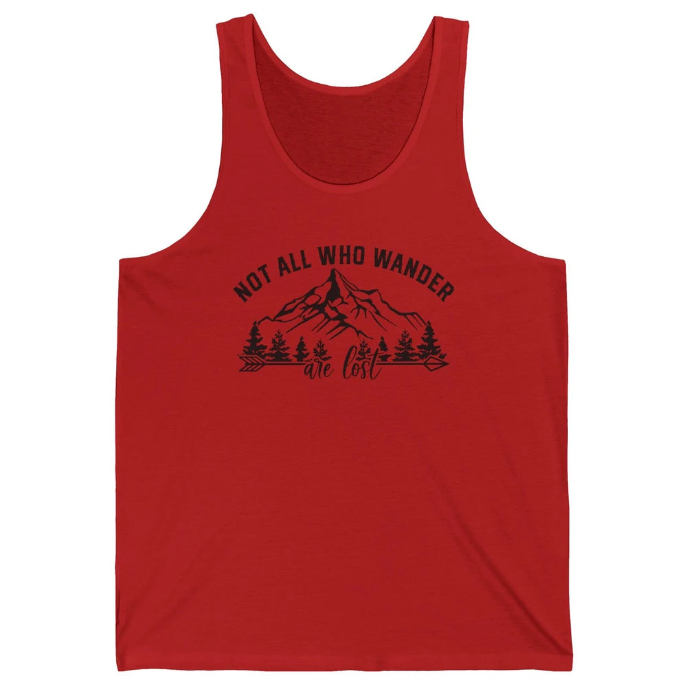 Not All Who Wander Are Lost Compass Mountain Camping Hiking Unisex Jersey Tank