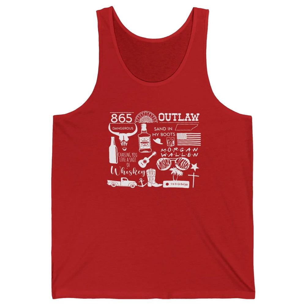 Retro Cowboy Boot Hat Sand In My Boots Western Country Music Unisex Jersey Tank