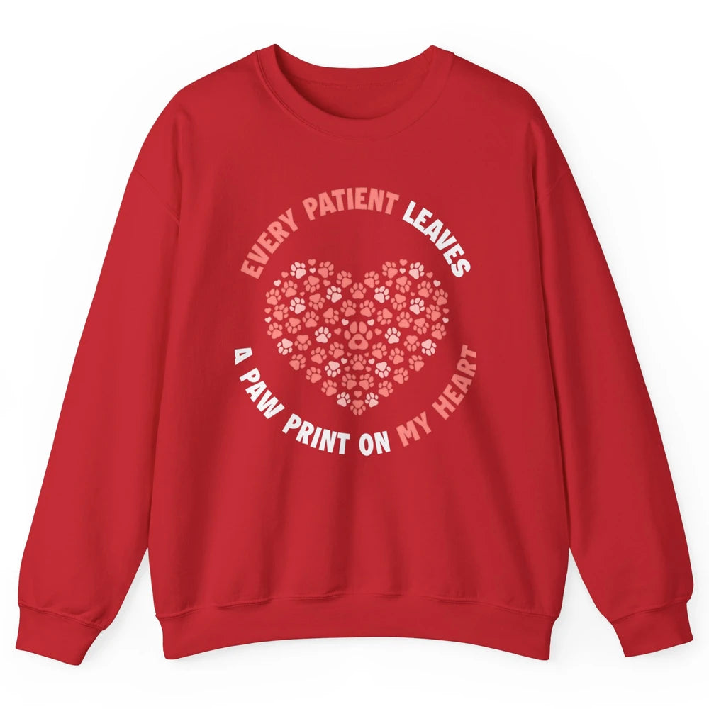 Patient Leaves Paw Heart Veterinarian Love Vet Tech Animal Unisex Crewneck Sweatshirt