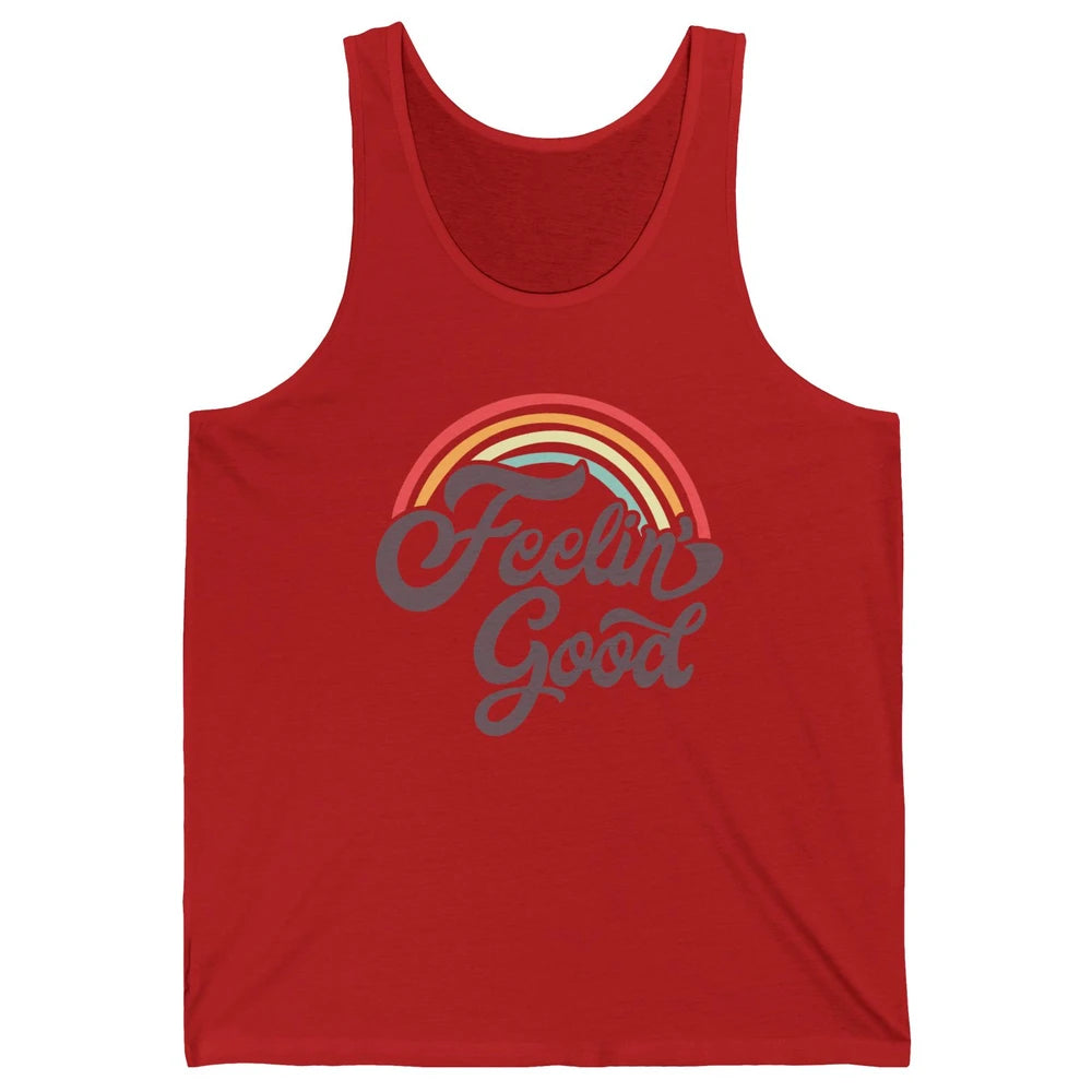 Retro Rainbow Feeling Good Hippie Summer Vintage Positive Unisex Jersey Tank