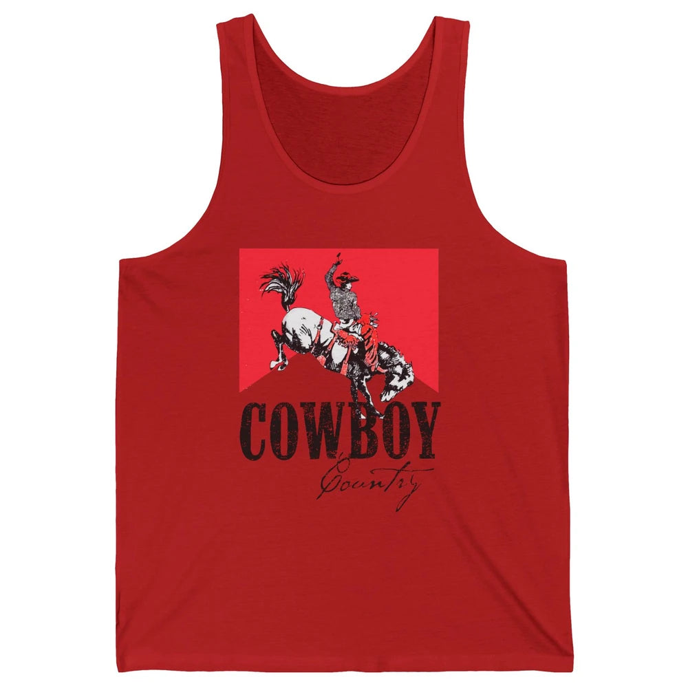 Retro Cowboy Country Horseback Western Country Cowgirl Gift Unisex Jersey Tank