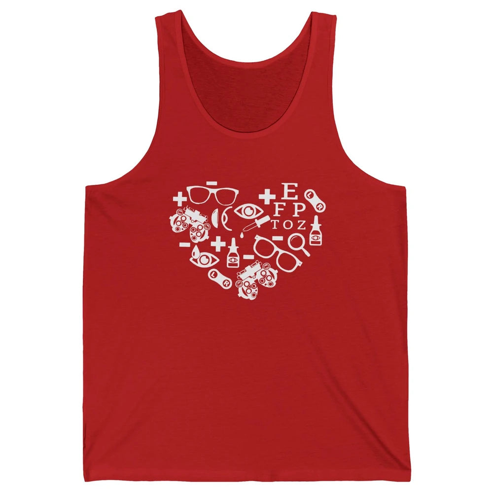 Optometrist Symbols Heart Optician Sight Squad Optometry Unisex Jersey Tank