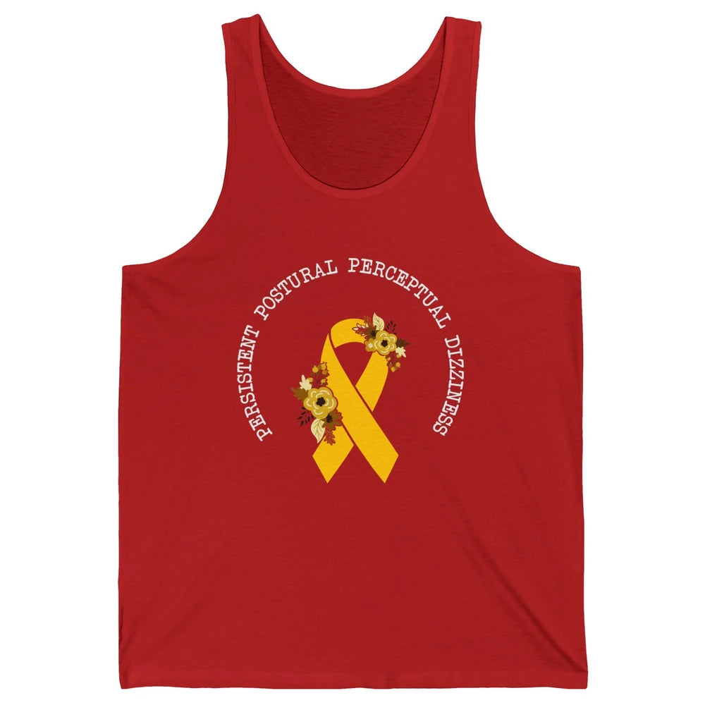 Persistent Postural-perceptual Dizziness PPPD Yellow Ribbon Unisex Jersey Tank