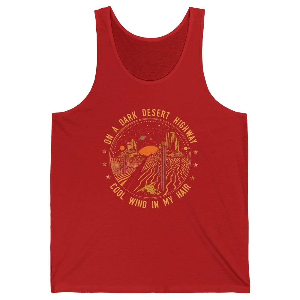 Adventure Camping Retro Dark Desert Highway Travel Gift Unisex Jersey Tank