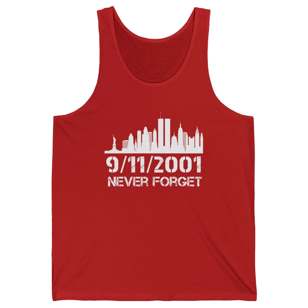 Never Forget 9/11 20th Anniversary Patriot Memorial Day Unisex Jersey Tank