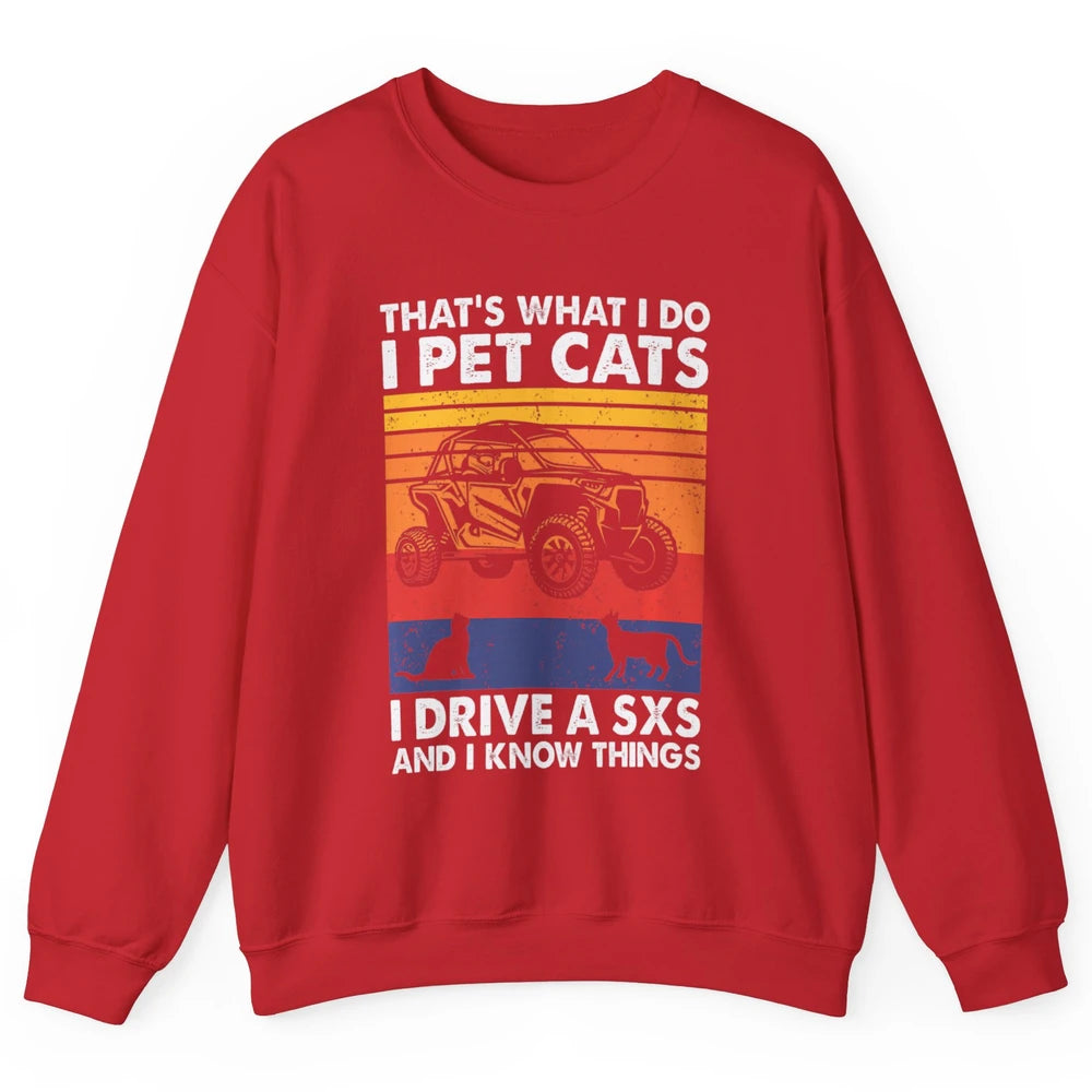 Pet Cat Racing Retro Mud UTV Riding Dirty SXS Rider Offroad Unisex Crewneck Sweatshirt