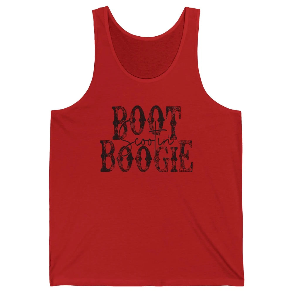 Retro Cowboy Boot Scooting Boogie Western Country Cowgirl Unisex Jersey Tank
