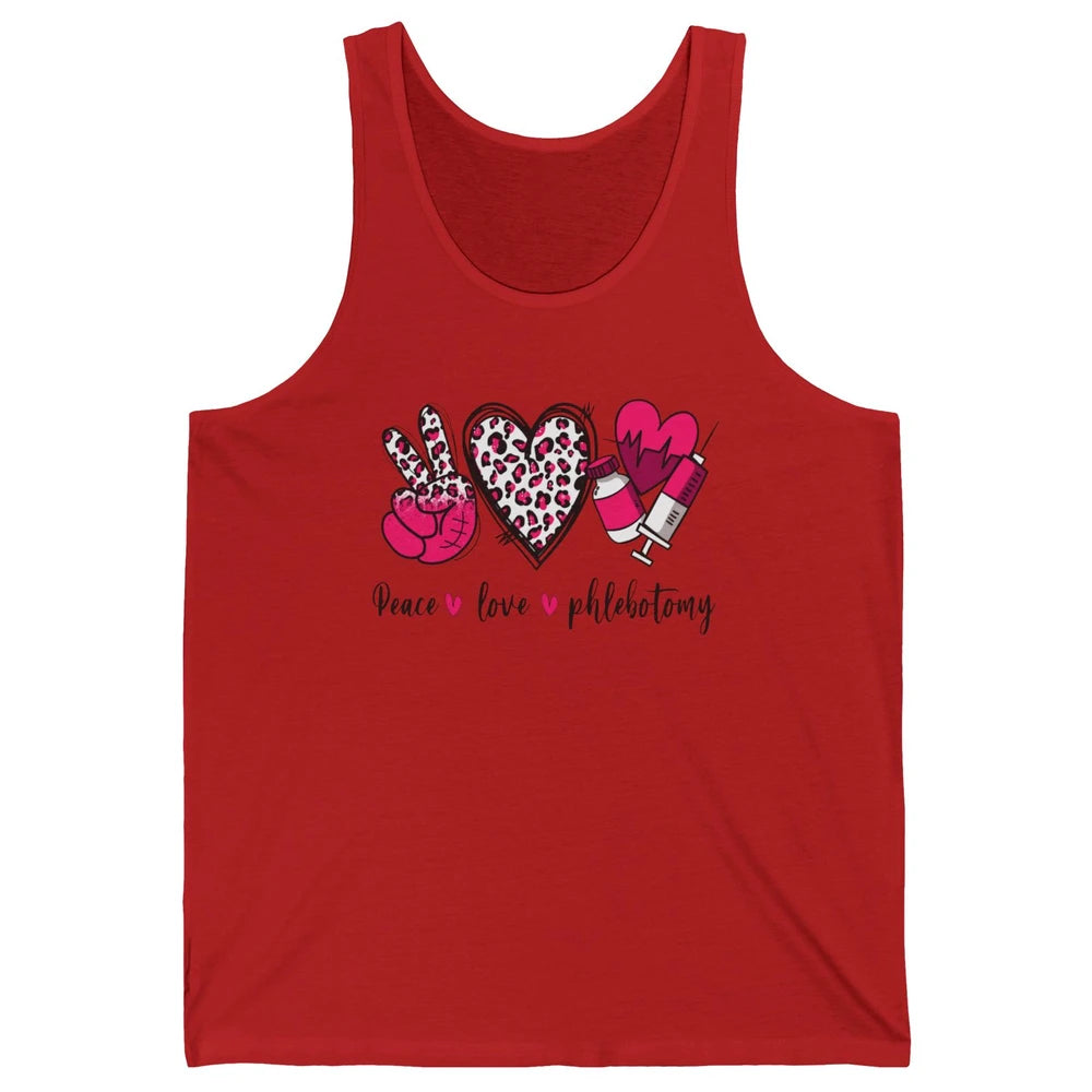 Phlebotomist Life Peace Love Phlebotomy Leopard Western Phle Unisex Jersey Tank