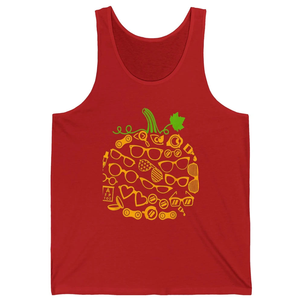 Pumpkin Glasses Optometry Optician Halloween Spooky Season Unisex Jersey Tank