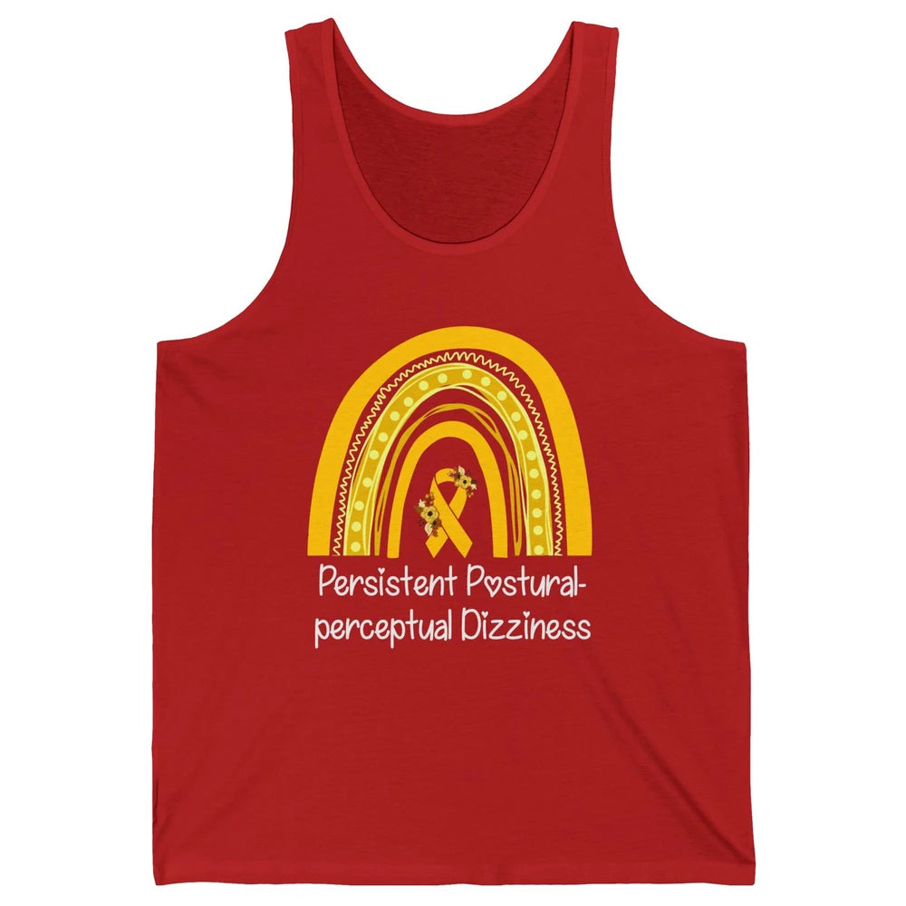Persistent Postural-perceptual Dizziness PPPD Yellow Rainbow Unisex Jersey Tank