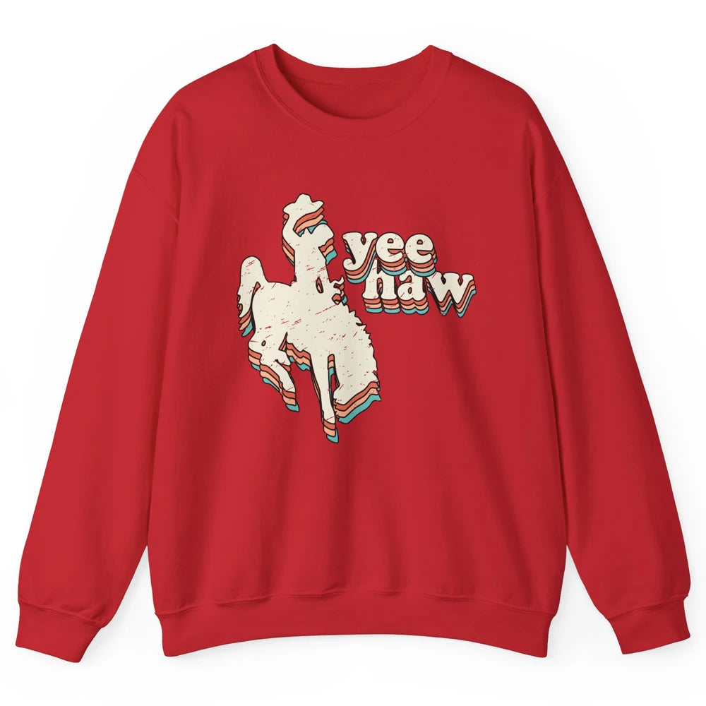 Retro Cowboy Yeehaw Western Country Cowgirls Horse Lovers Unisex Crewneck Sweatshirt