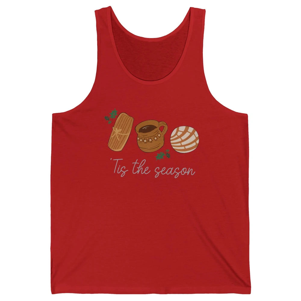 Mexican Christmas Feliz Navidad Concha Tamale Sweet Bread Unisex Jersey Tank