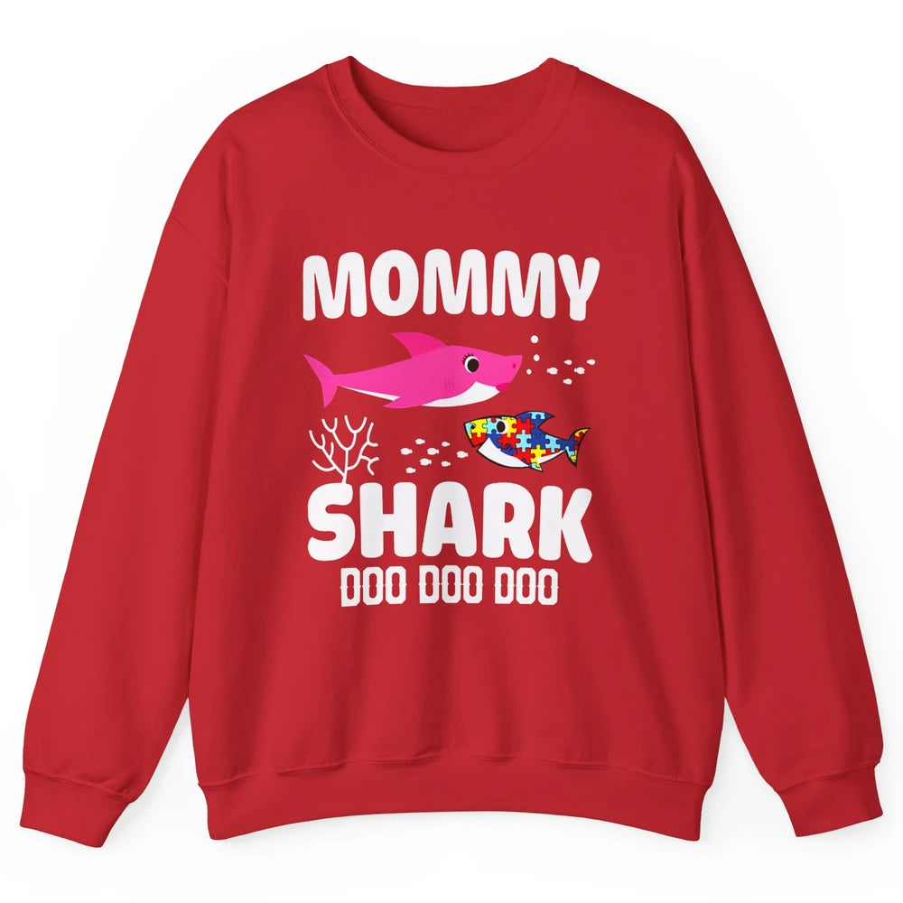 Mommy Shark Autism Shark Puzzle Autism Mom Autism Awareness Unisex Crewneck Sweatshirt