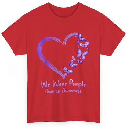 Overdose Awareness Month Love Purple Butterfly Heart Warrior Classic Unisex T-Shirt