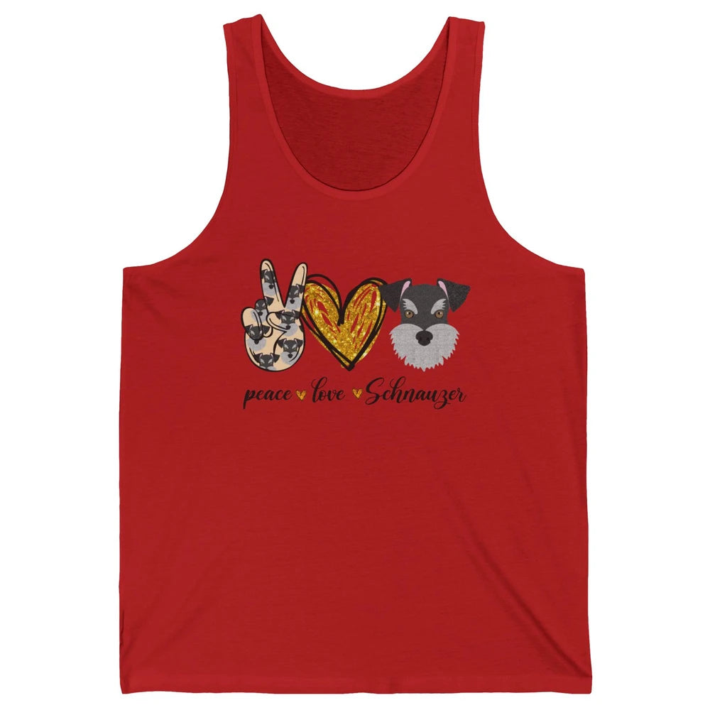 Peace Love Schnauzer Dog Lover Schnauzer Dad Mom Gift Unisex Jersey Tank