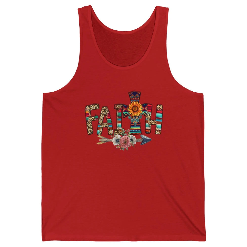 Leopard Serape Faith Religious Western Country Christian God Unisex Jersey Tank