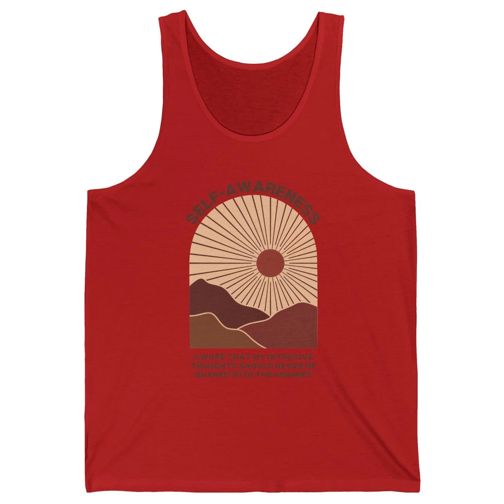 Self Awareness Intrusive Thought Humor Anxiety Mental Health Unisex Jersey Tank