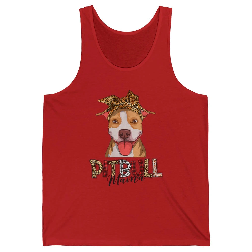 Cute Pitbull Mama Leopard Mothers Day Funny Pittie Women Dog Unisex Jersey Tank