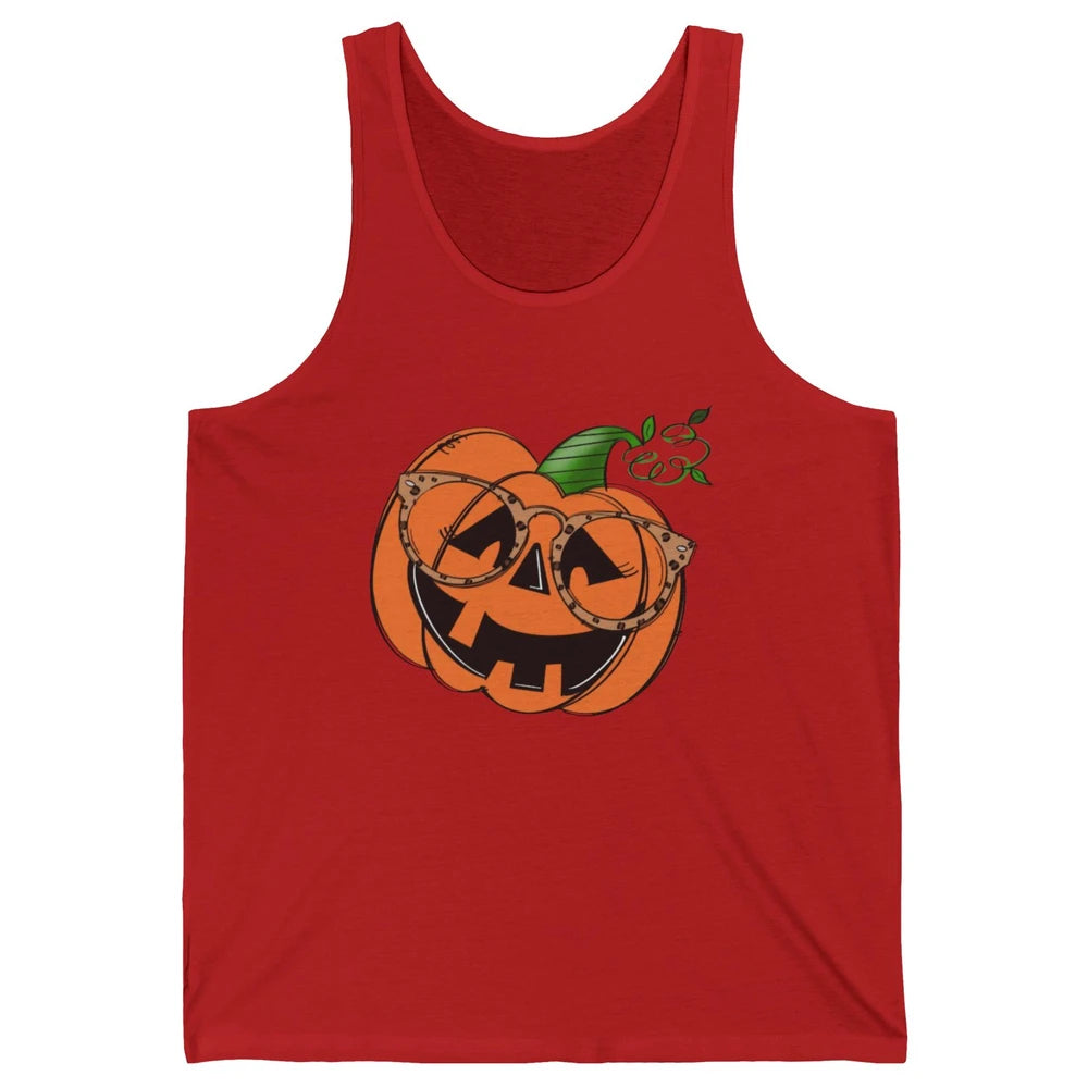 Optometrist Pumpkin Leopard Glasses Halloween Optician Gift Unisex Jersey Tank