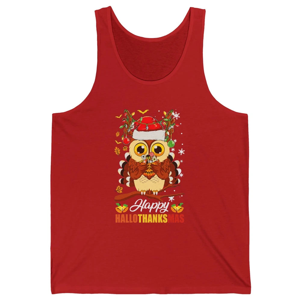 Owl Halloween Owl Thanksgiving Owl Christmas Owl Lovers Gift Unisex Jersey Tank