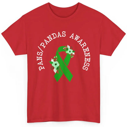 PANS/PANDAS Awareness Floral Green Ribbon Pans Disease Classic Unisex T-Shirt