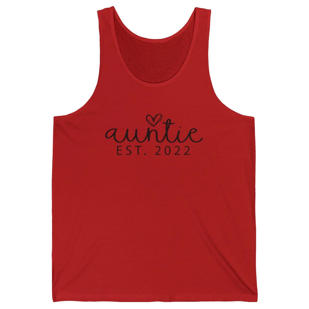 Promoted To Auntie Est 2022 Auntie Sister Pregnancy Reveal Unisex Jersey Tank