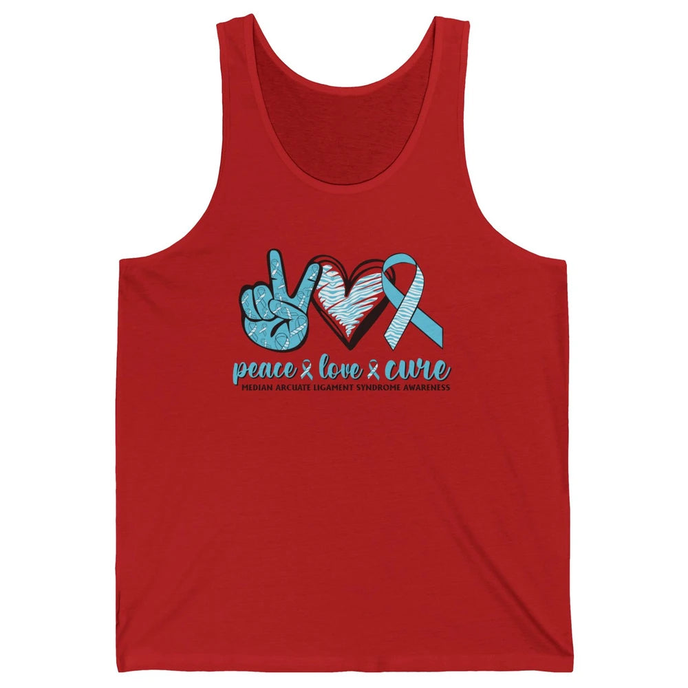 Median Arcuate Ligament Syndrome MALS Ribbon Peace Love Cure Unisex Jersey Tank