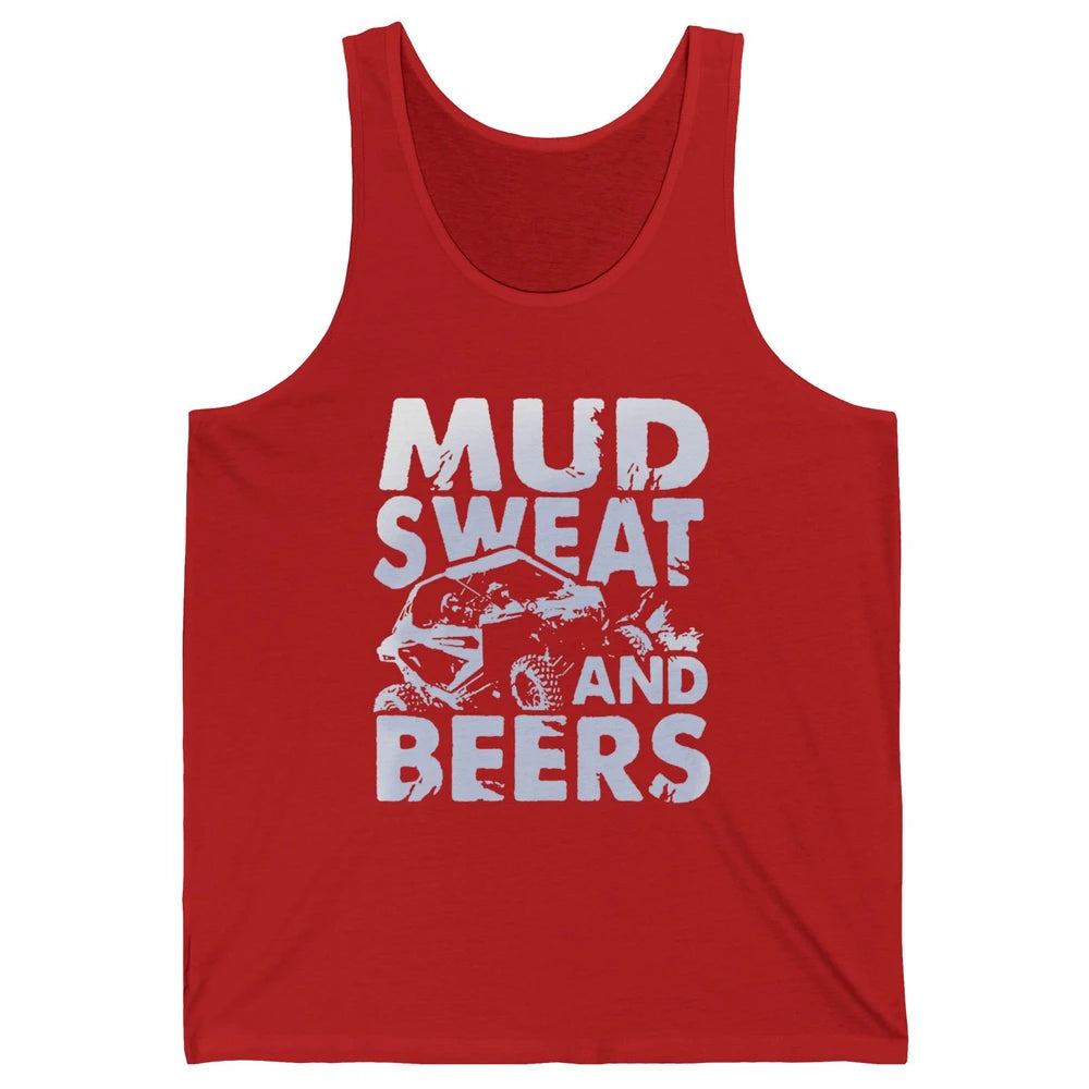 Retro Mud Sweat And Beers UTV ATV Rider 4 Wheel SXS Offroad Unisex Jersey Tank