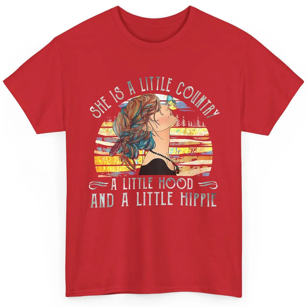 Retro Hippie Girl She's A Little Country A Little Hood Peace Classic Unisex T-Shirt