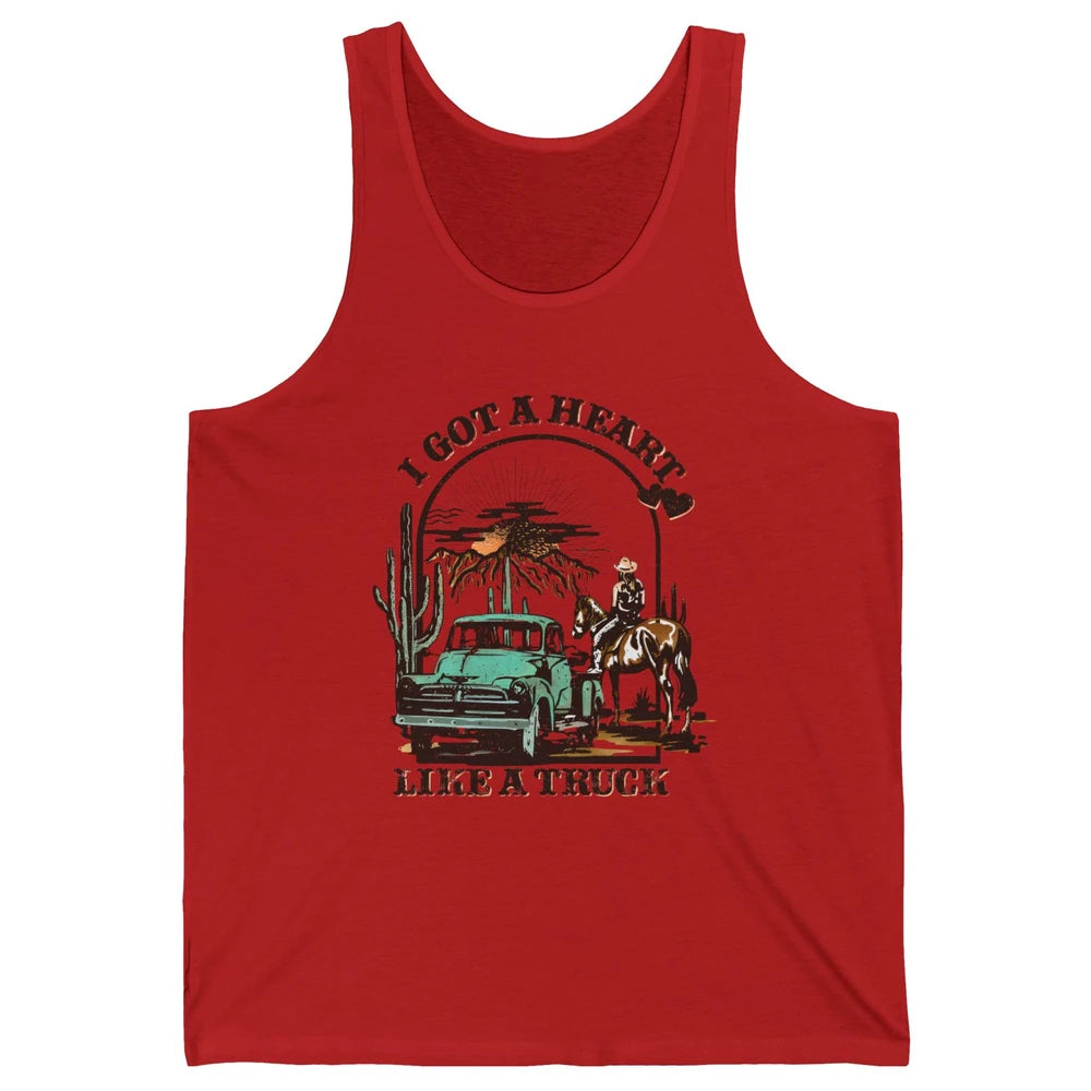 I Got A Heart Like A Truck Western Country Music Cowboy Unisex Jersey Tank