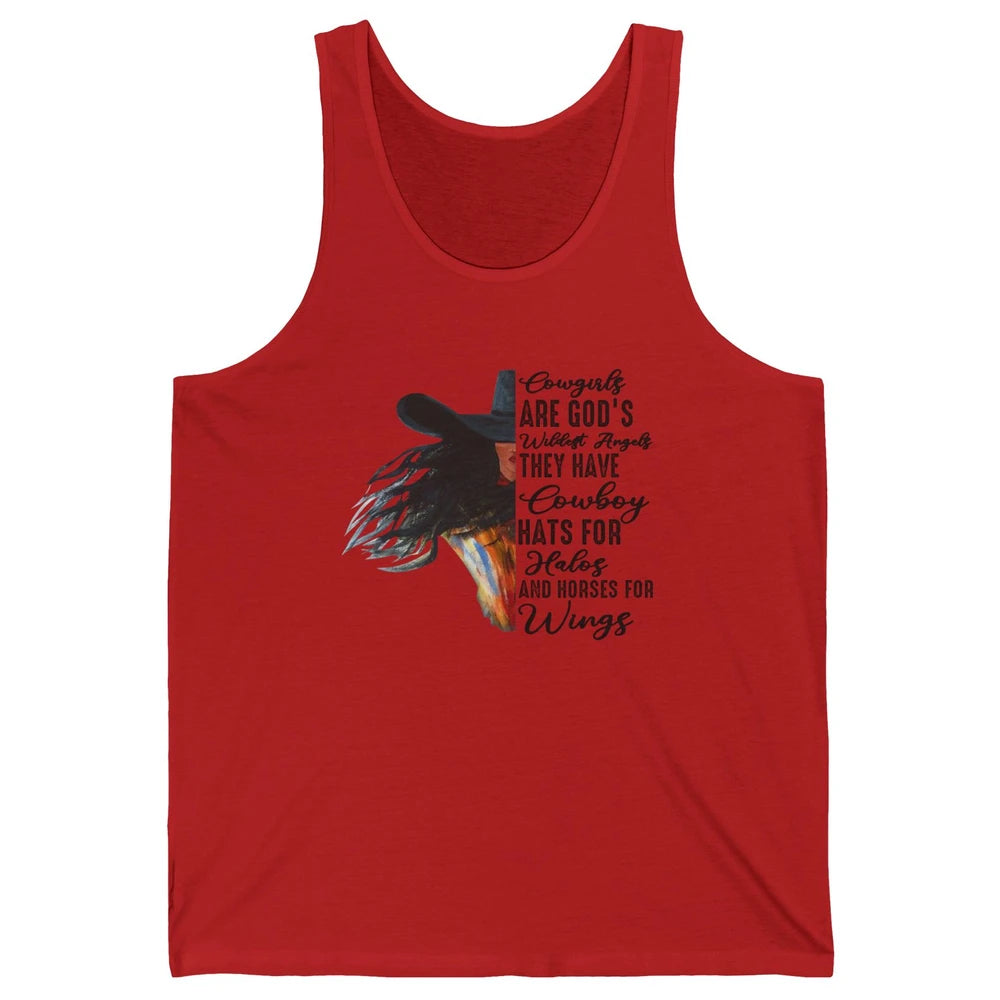 Retro Cowgirls Are God's Wildest Angel Western Country Rodeo Unisex Jersey Tank