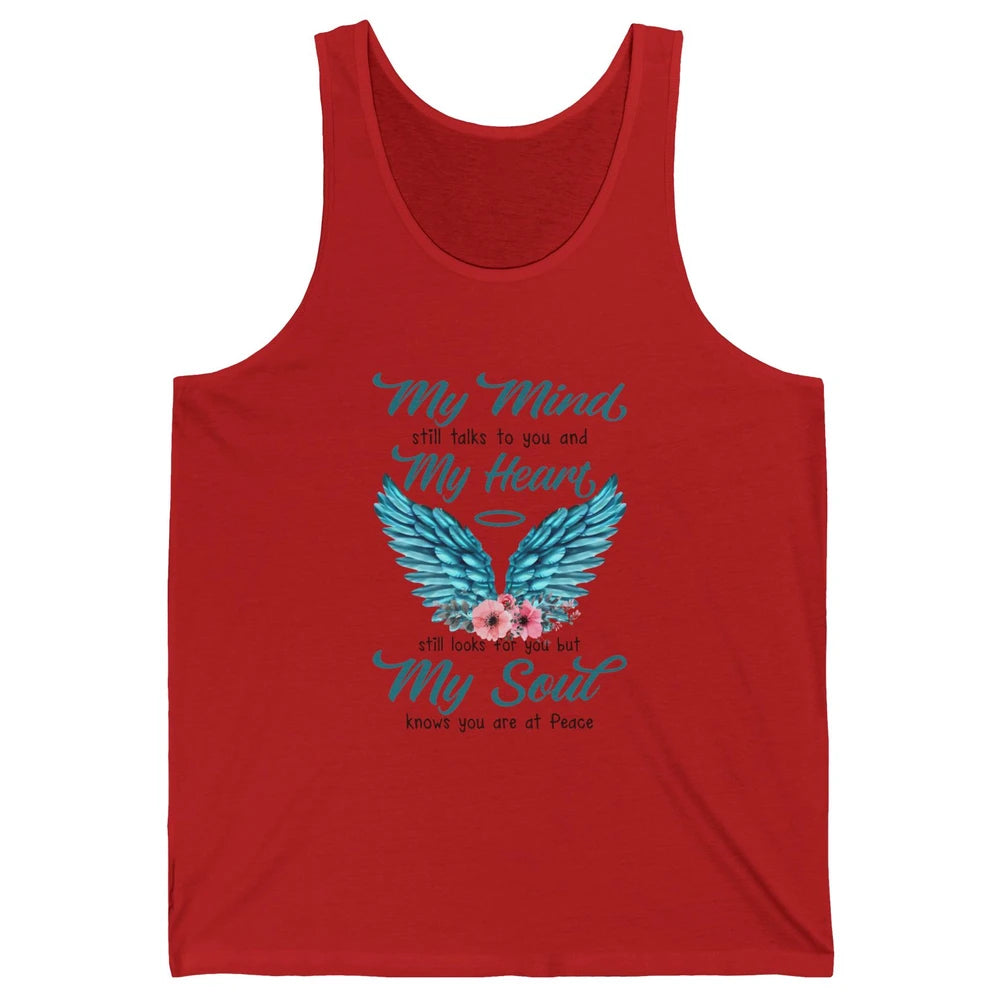 Mom Dad In Heaven My Minds Still Talks To You Memorial Gift Unisex Jersey Tank