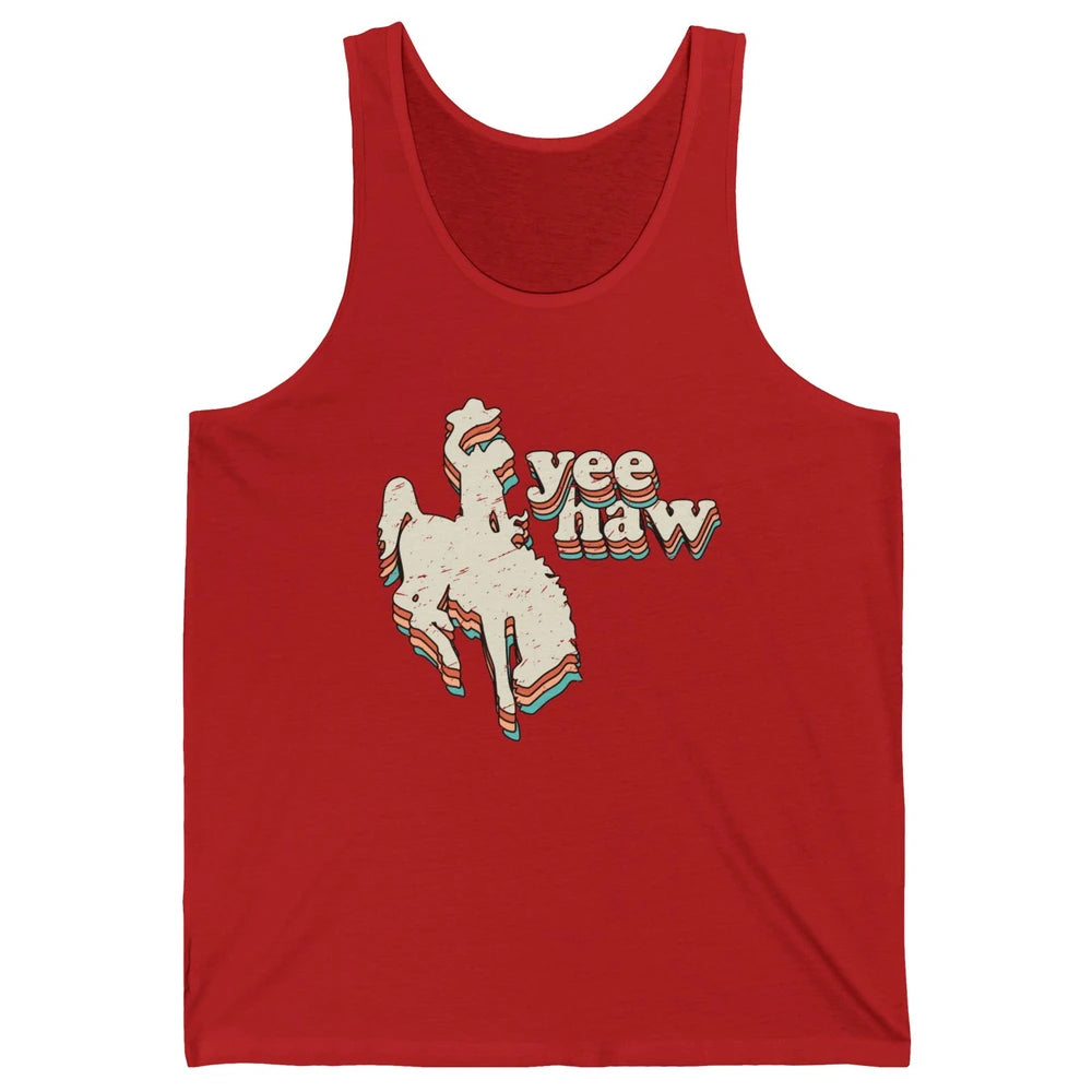 Retro Cowboy Yeehaw Western Country Cowgirls Horse Lovers Unisex Jersey Tank