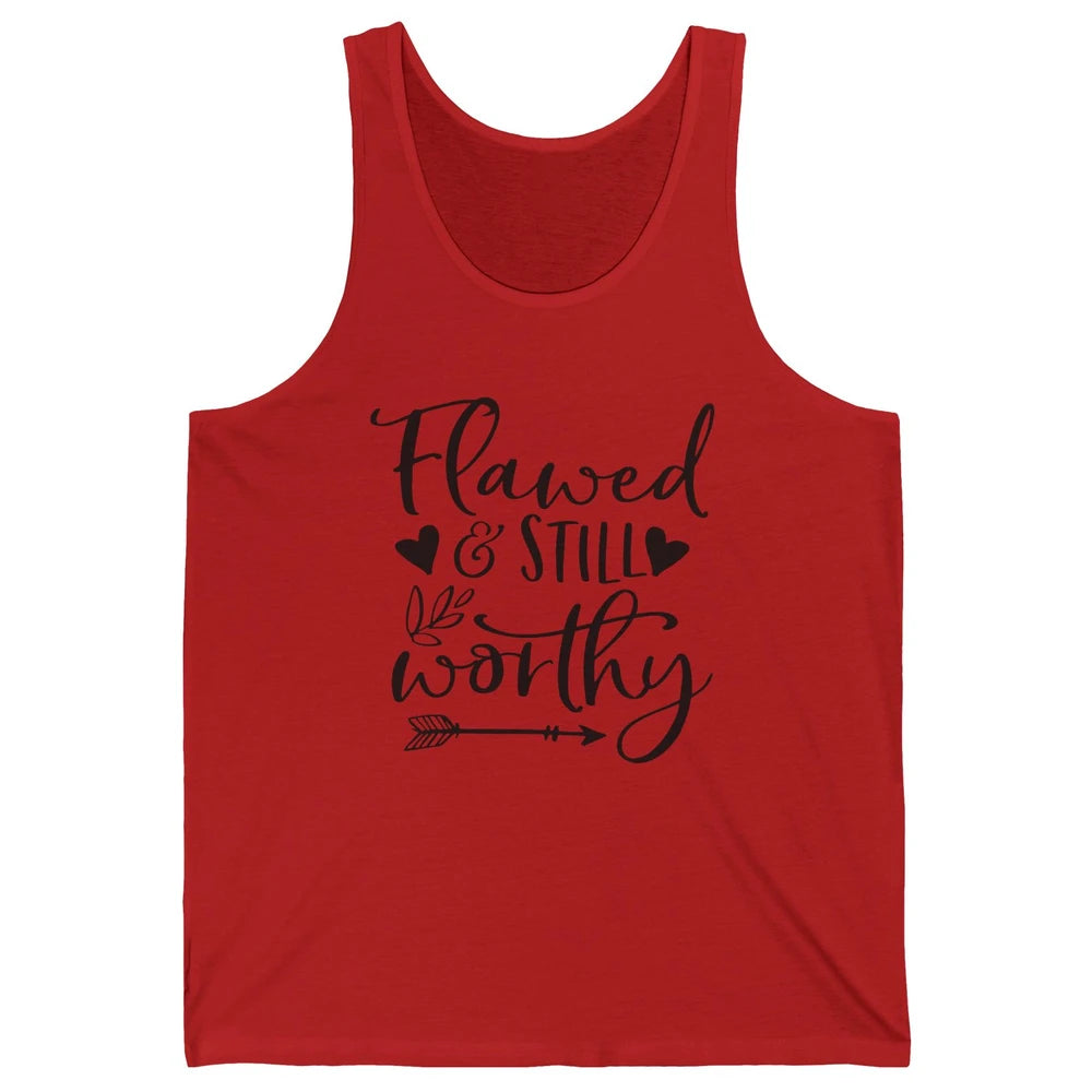 Retro Flawed But Still Worthy Bible Christian Religious Unisex Jersey Tank