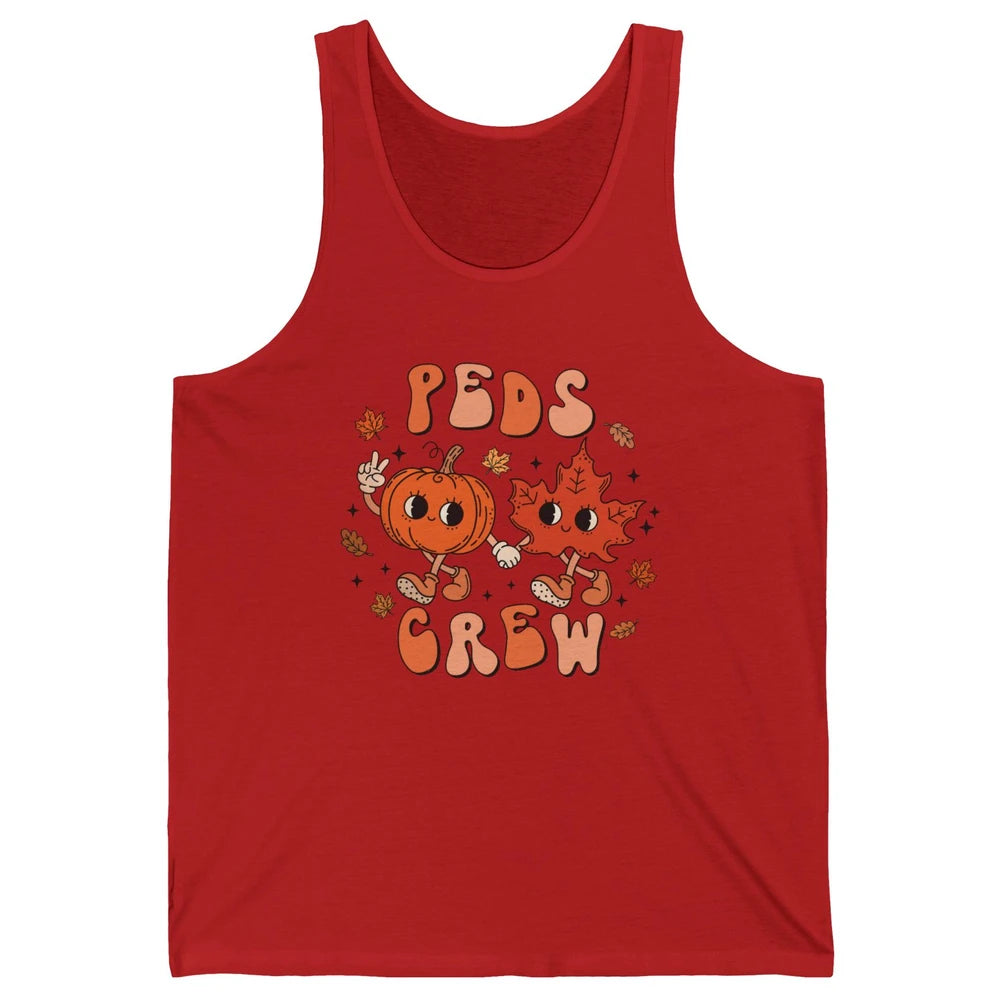 PEDS Crew Fall Pediatric Nurse Autumn Thanksgiving Medical Unisex Jersey Tank