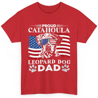Proud Catahoula Leopard Dog Dad US Flag Patriotic 4th July Classic Unisex T-Shirt