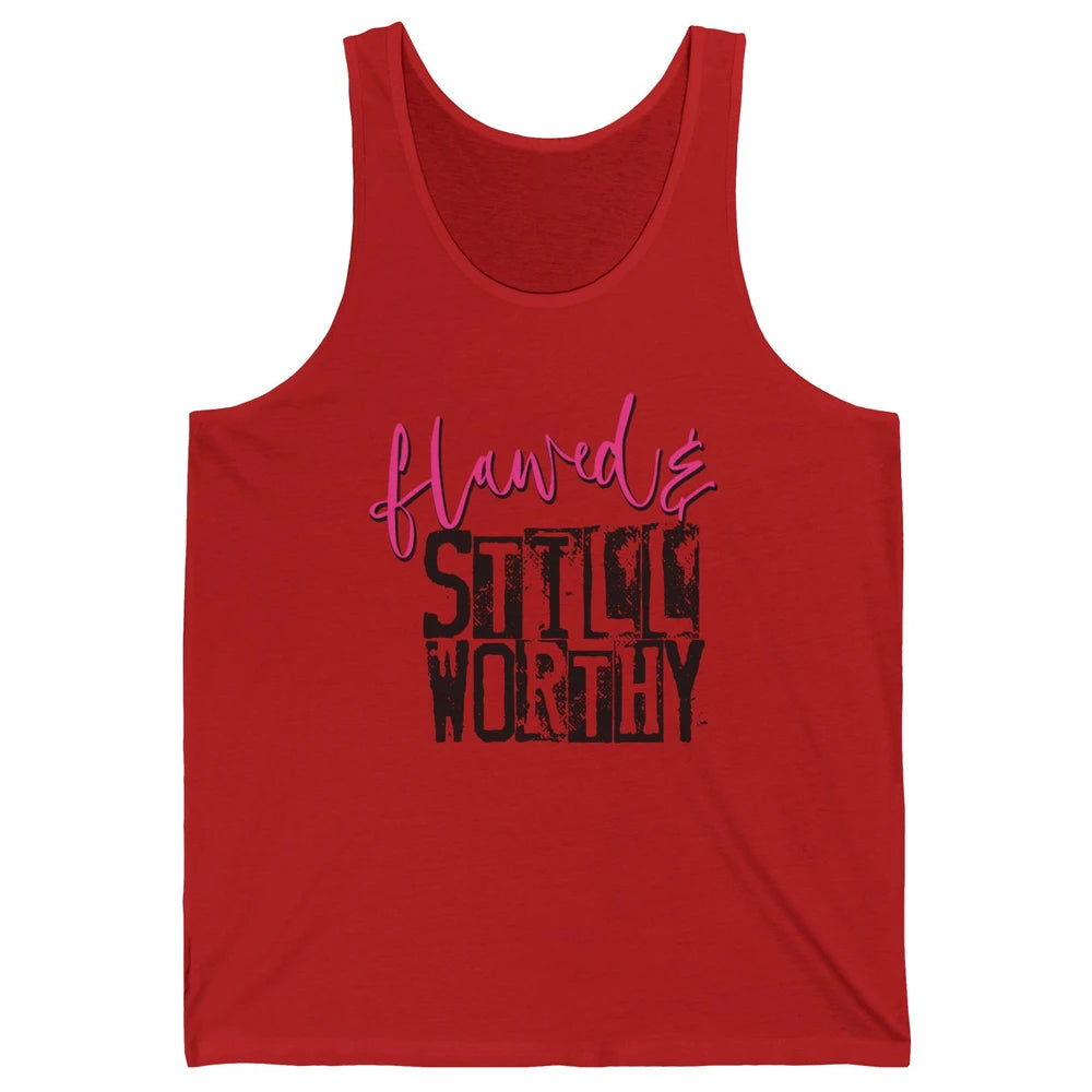 Retro Flawed But Still Worthy Bible Christian Religious Unisex Jersey Tank