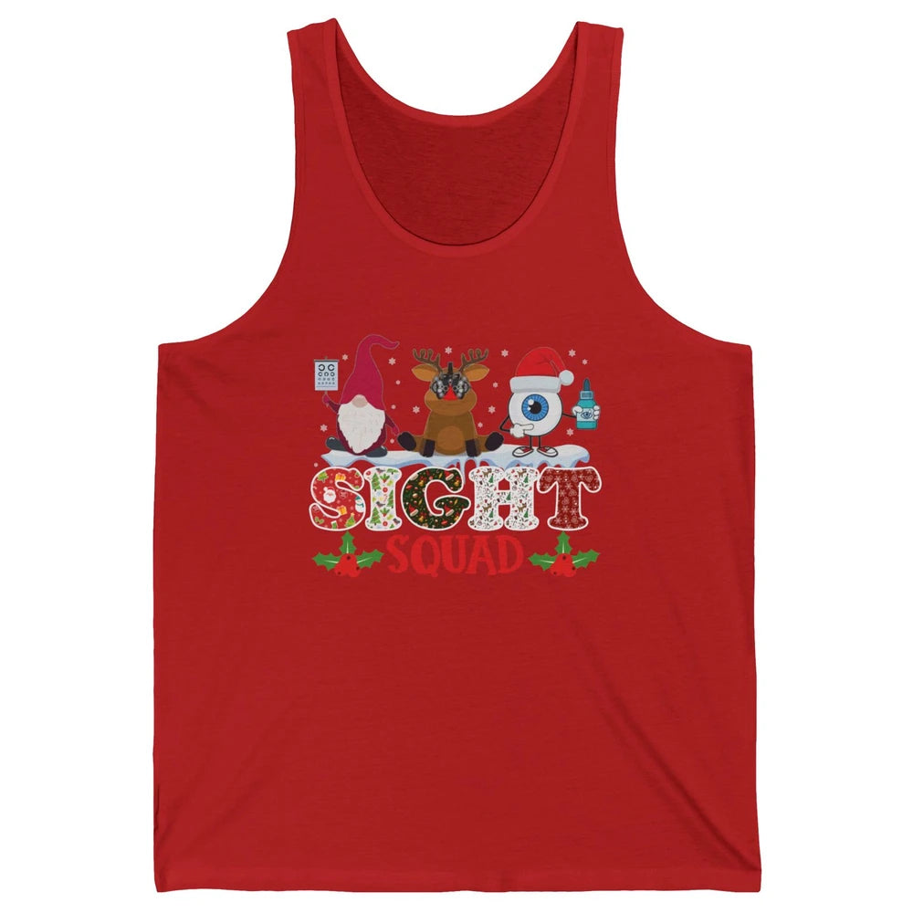 Optometrist Sight Squad Gnome Reindeer Optician Christmas Unisex Jersey Tank
