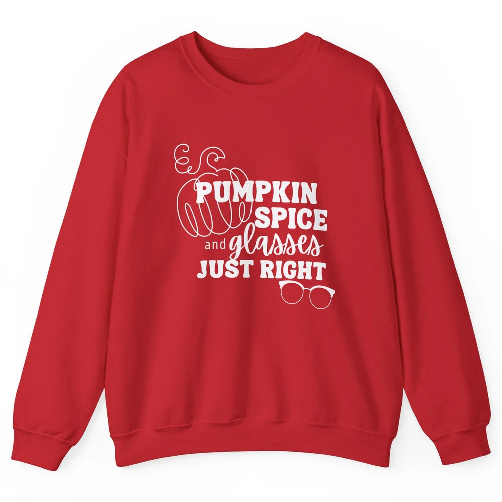 Optometrist Pumpkin Spice Glasses Just Right Optician Fall Unisex Crewneck Sweatshirt